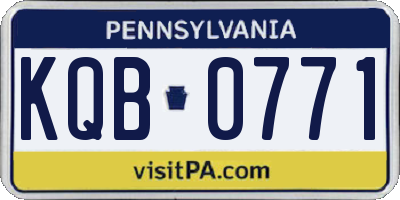 PA license plate KQB0771