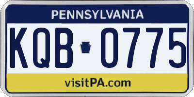 PA license plate KQB0775