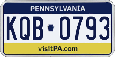 PA license plate KQB0793