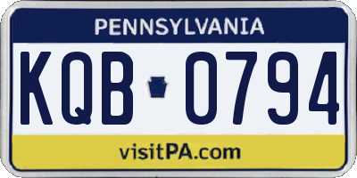PA license plate KQB0794