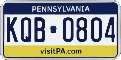 PA license plate KQB0804