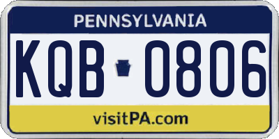 PA license plate KQB0806