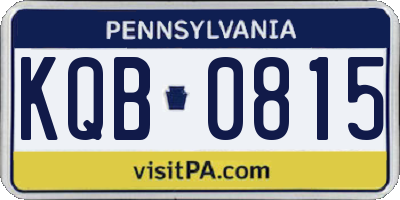 PA license plate KQB0815