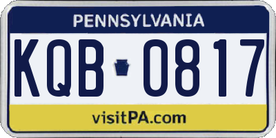 PA license plate KQB0817