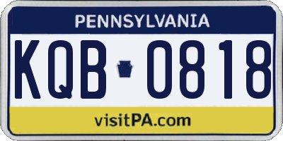 PA license plate KQB0818