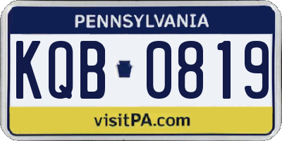 PA license plate KQB0819