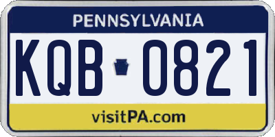 PA license plate KQB0821