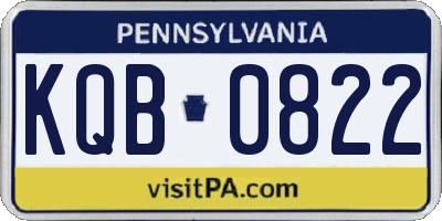 PA license plate KQB0822