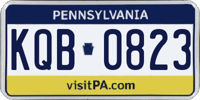 PA license plate KQB0823