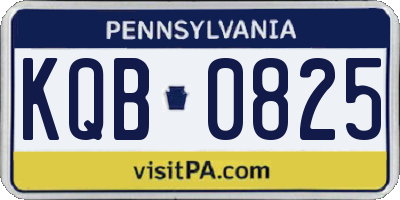 PA license plate KQB0825