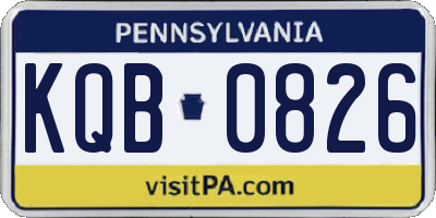 PA license plate KQB0826