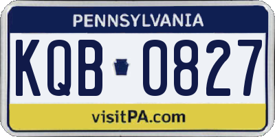PA license plate KQB0827