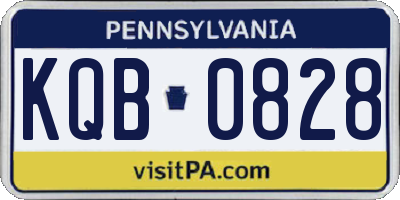 PA license plate KQB0828