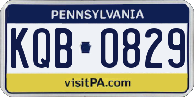PA license plate KQB0829