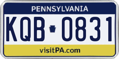PA license plate KQB0831