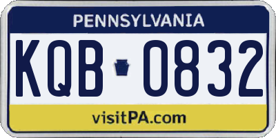 PA license plate KQB0832