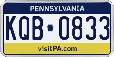 PA license plate KQB0833