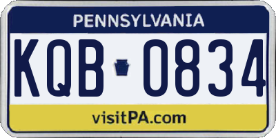 PA license plate KQB0834