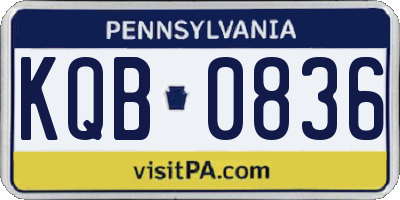 PA license plate KQB0836