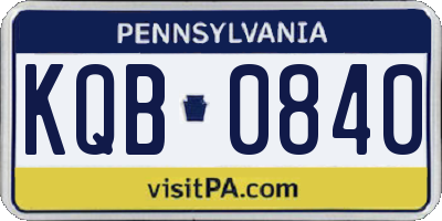 PA license plate KQB0840