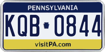 PA license plate KQB0844