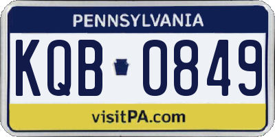 PA license plate KQB0849