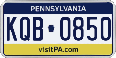 PA license plate KQB0850