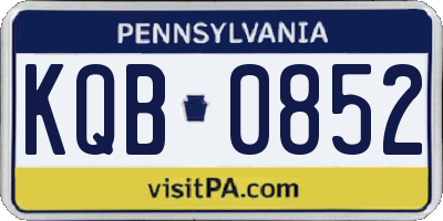 PA license plate KQB0852