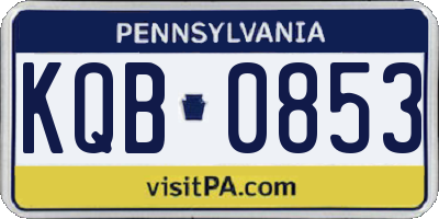 PA license plate KQB0853