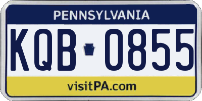 PA license plate KQB0855