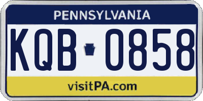 PA license plate KQB0858