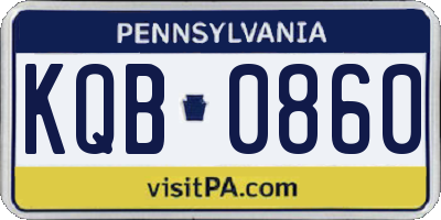 PA license plate KQB0860