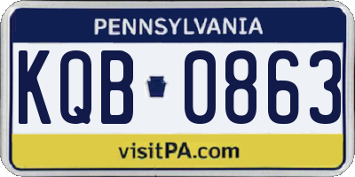PA license plate KQB0863