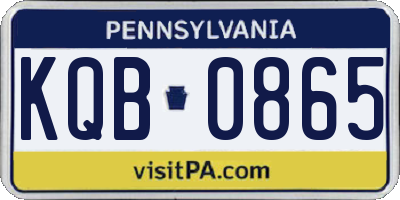 PA license plate KQB0865