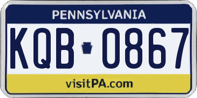 PA license plate KQB0867