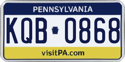 PA license plate KQB0868