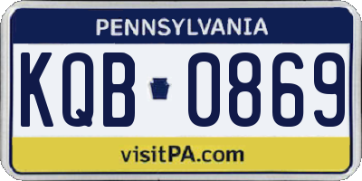 PA license plate KQB0869