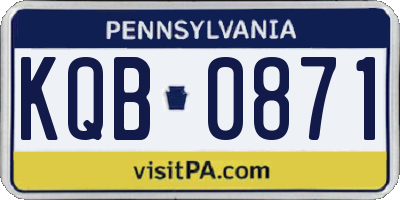 PA license plate KQB0871