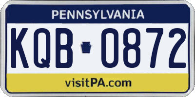 PA license plate KQB0872
