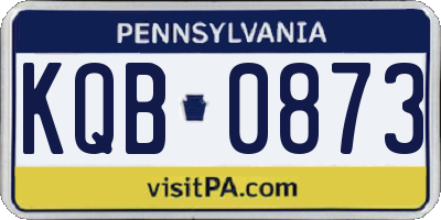 PA license plate KQB0873