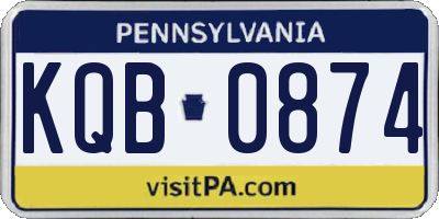 PA license plate KQB0874