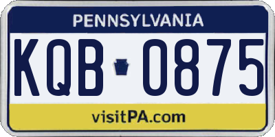PA license plate KQB0875