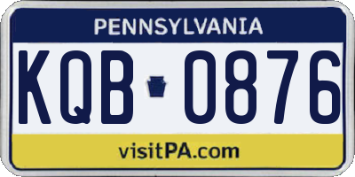 PA license plate KQB0876