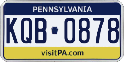PA license plate KQB0878