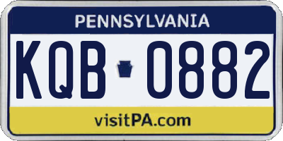PA license plate KQB0882