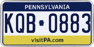 PA license plate KQB0883