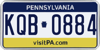 PA license plate KQB0884