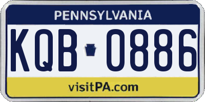 PA license plate KQB0886