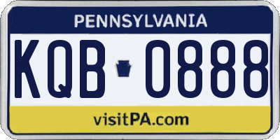 PA license plate KQB0888