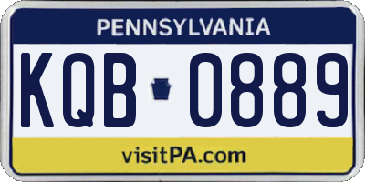 PA license plate KQB0889